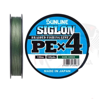 ШНУР ПЛЕТЕНЫЙ SUNLINE SIGLON PEx4 150 m DARK GREEN #0.4